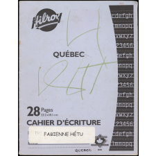 Cahier d'écriture.