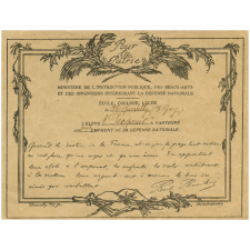 Diplôme de l'emprunt de guerre.