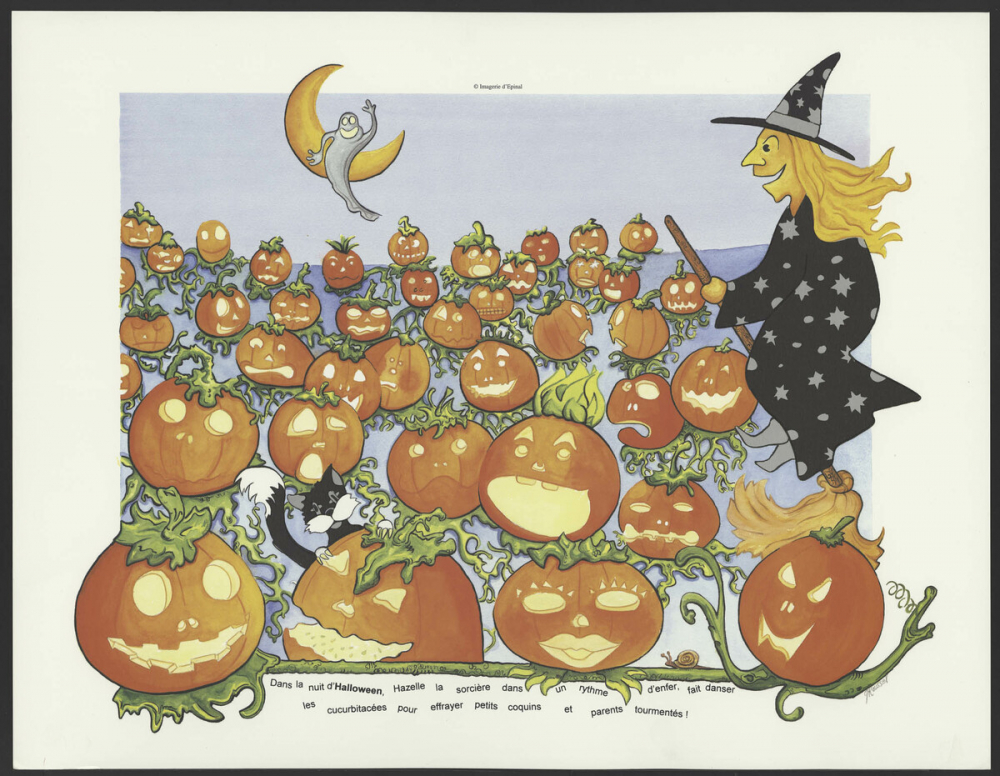 Dans la nuit d'Halloween, Hazelle la sorcière dans un rythme d'enfer, fait danser les cucurbitacées pour effrayer petits coquins et parents tourmentés!