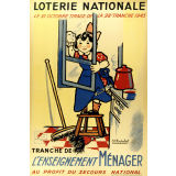Loterie nationale : le 21 octobre tirage de la 28e tranche 1943 : tranche de l'enseignement ménager au profit du secours national