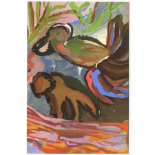 Peintures libres d'enfants - Techniques Freinet - 14 - Les deux amis.