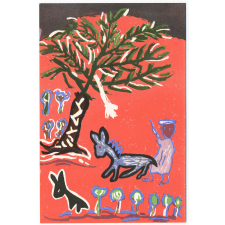 Peintures libres d'enfants - Techniques Freinet - 11 - Paysage rouge.