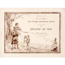 Diplôme de prix - Ville de Rouen - École pratique d'industrie de Rouen.