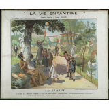Tableau mural. La vie enfantine. Série 4, Le jardin. 3, Dans le jardin public.