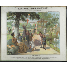 Tableau mural. La vie enfantine. Série 4, Le jardin. 3, Dans le jardin public.