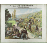 Tableau mural. La vie enfantine. Série 5, Les champs. 4, En vendange.