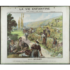 Tableau mural. La vie enfantine. Série 5, Les champs. 4, En vendange.