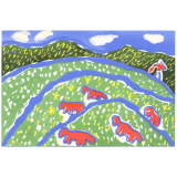 Peintures libres d'enfants - Techniques Freinet - 10 - Les moutons.