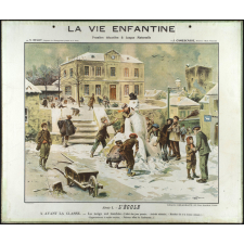 Tableau mural. La vie enfantine. Série 1, I L'école. 3, Avant la classe.