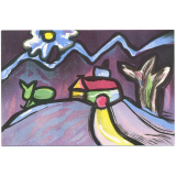 Peintures libres d'enfants - Techniques Freinet - 7 - Paysage.