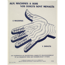Buvard publicitaire. Aux machines à bois vos doigts sont menacés. 