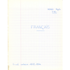 Cahier de Français.
