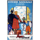 Loterie nationale - 4e tranche - 11 mars 1943 - Tranche du foyer retrouvé au profit du secours national.