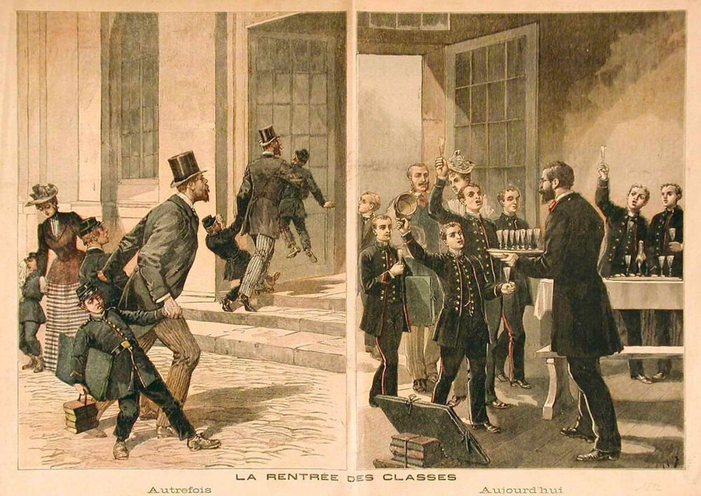 La Rentrée des classes - Autrefois - Aujourd'hui.