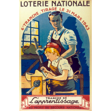 Loterie nationale - 6e tranche - Tirage le 31 mars 1943 - Tranche de l'apprentissage au profit du secours national.