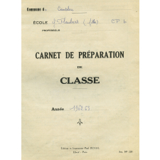 Carnet de préparation de classe.