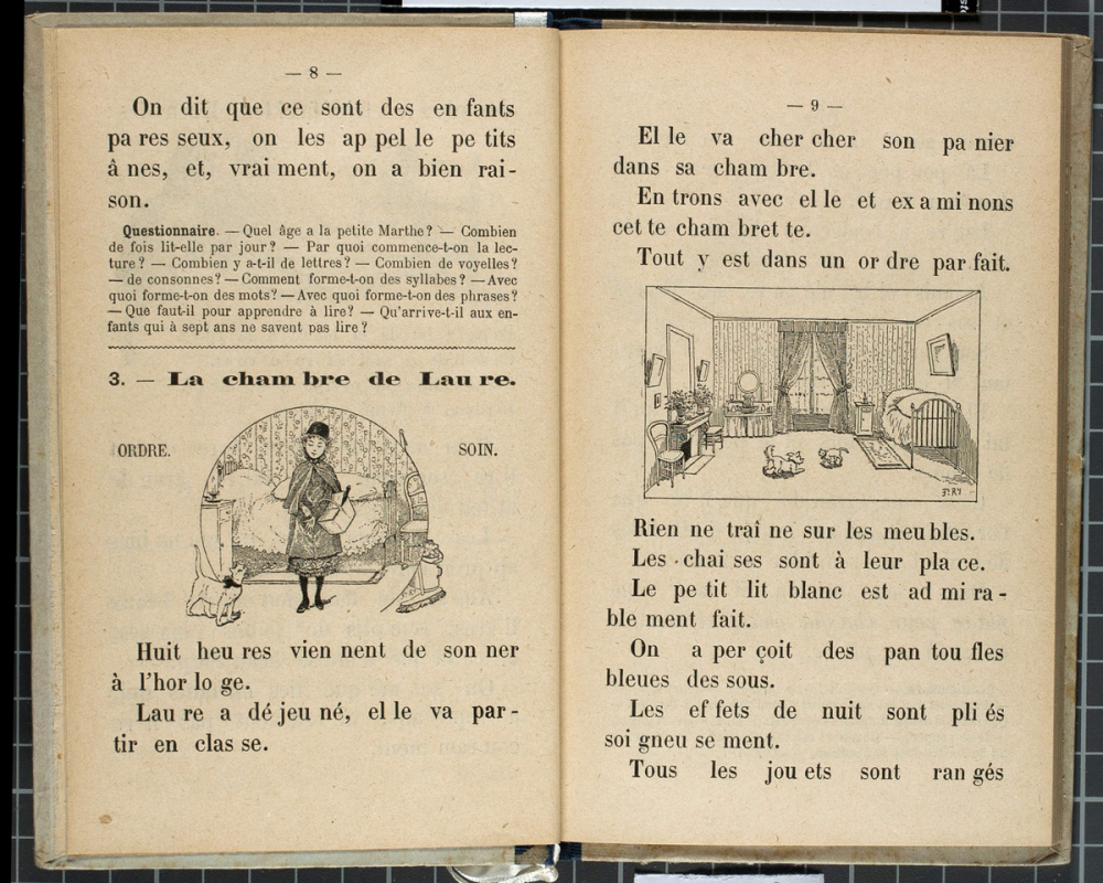 Le Premier livre des petites filles. 160 vignettes de Frédéric Régamey. Classe enfantine : Programme officiel - Historiettes morales suivies de questions. - Petites leçons de choses.