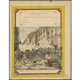 Une barricade en 1830  - Épisode de la Révolution de 1830.
