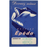 Buvard publicitaire. Dormez mieux. Matelas Épéda. 