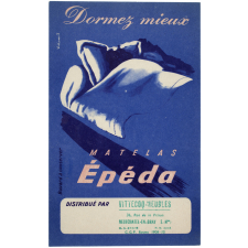 Buvard publicitaire. Dormez mieux. Matelas Épéda. 