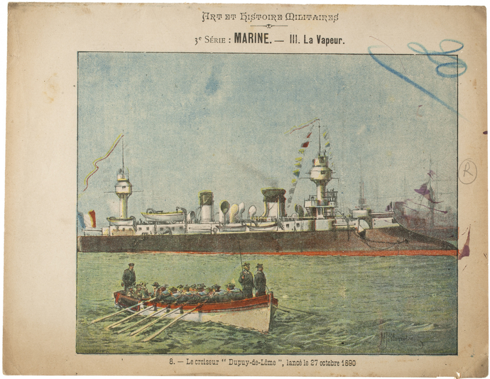 Le croiseur « Dupuy-de-Lôme » lancé le 27 octobre 1890 - Art et Histoire militaires - 3e Série: Marine - III. La Vapeur. N°8.