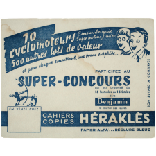 Buvard publicitaire. Benjamin. Héraklès. 10 cyclomoteurs et 500 autres lots de valeur. 