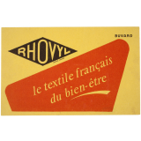 Buvard publicitaire. Rhovyl. Le textile français du bien-être.