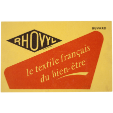 Buvard publicitaire. Rhovyl. Le textile français du bien-être.