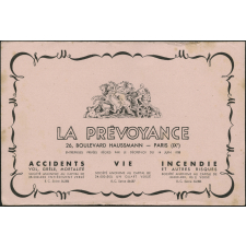 Buvard publicitaire. La Prévoyance.