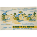 Buvard publicitaire. La poule aux œufs d'or. Crédit du Nord.