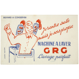 Buvard publicitaire. Machine à laver GRG. Lavage parfait.