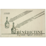 Buvard publicitaire. Bénédictine - La grande liqueur française.