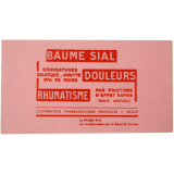 Buvard publicitaire. Baume Sial. Douleurs - Rhumatisme. 