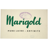 Buvard publicitaire. Marigold, pure laine - antimite. 