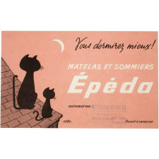 Buvard publicitaire. Vous dormirez mieux ! Matelas et sommiers Épéda. Chats.