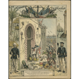 Un chevalier de Malte de la langue de France enfonce son poignard dans la porte Bab-Azoum - Les colonies françaises n° 6.