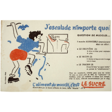 Buvard publicitaire. J'escalade n'importe quoi.