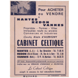 Buvard publicitaire. Cabinet celtique pour acheter ou vendre à Nantes - Redon - Vannes.