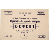 Buvard publicitaire. Doudet. Dépositaire des grandes marques. Rouen.