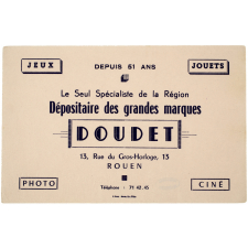 Buvard publicitaire. Doudet. Dépositaire des grandes marques. Rouen.