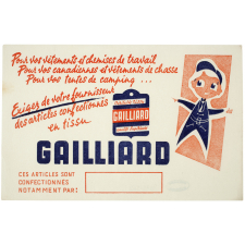 Buvard publicitaire. Tissu Gailliard.
