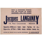 Buvard publicitaire. Jacques Langannay. Rouen.