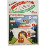 Buvard publicitaire. La signalisation routière en 8 buvards N°4. Chocolat Spécial L. Salavin. 