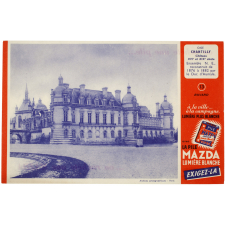 Buvard publicitaire. Chantilly (Oise). Pile Mazda.
