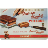 Buvard publicitaire. Couque fondante. Fourrage chocolaté. Philbée.