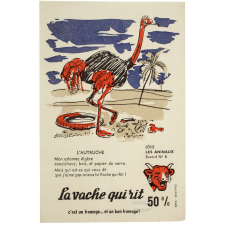 Buvard publicitaire. La vache qui rit. L'Autruche. 