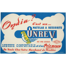Buvard publicitaire. Ondia ? C'est un matelas à ressorts Onrev.