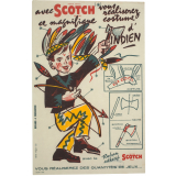 Buvard publicitaire. Avec Scotch, vous réaliserez un magnifique costume d'indien.