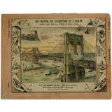 Pont-viaduc reliant Brooklyn à New-York - Les moyens de locomotion de l'homme. Les chemins de fer  N°6. 