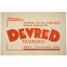 Buvard publicitaire. Devred Vêtements.